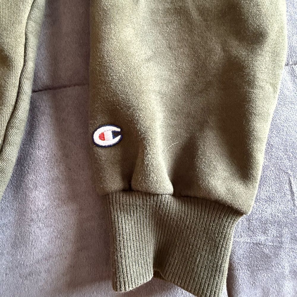 Champion Dark Green Hoodie Y2K Size Large Premium - Picture 4 of 7